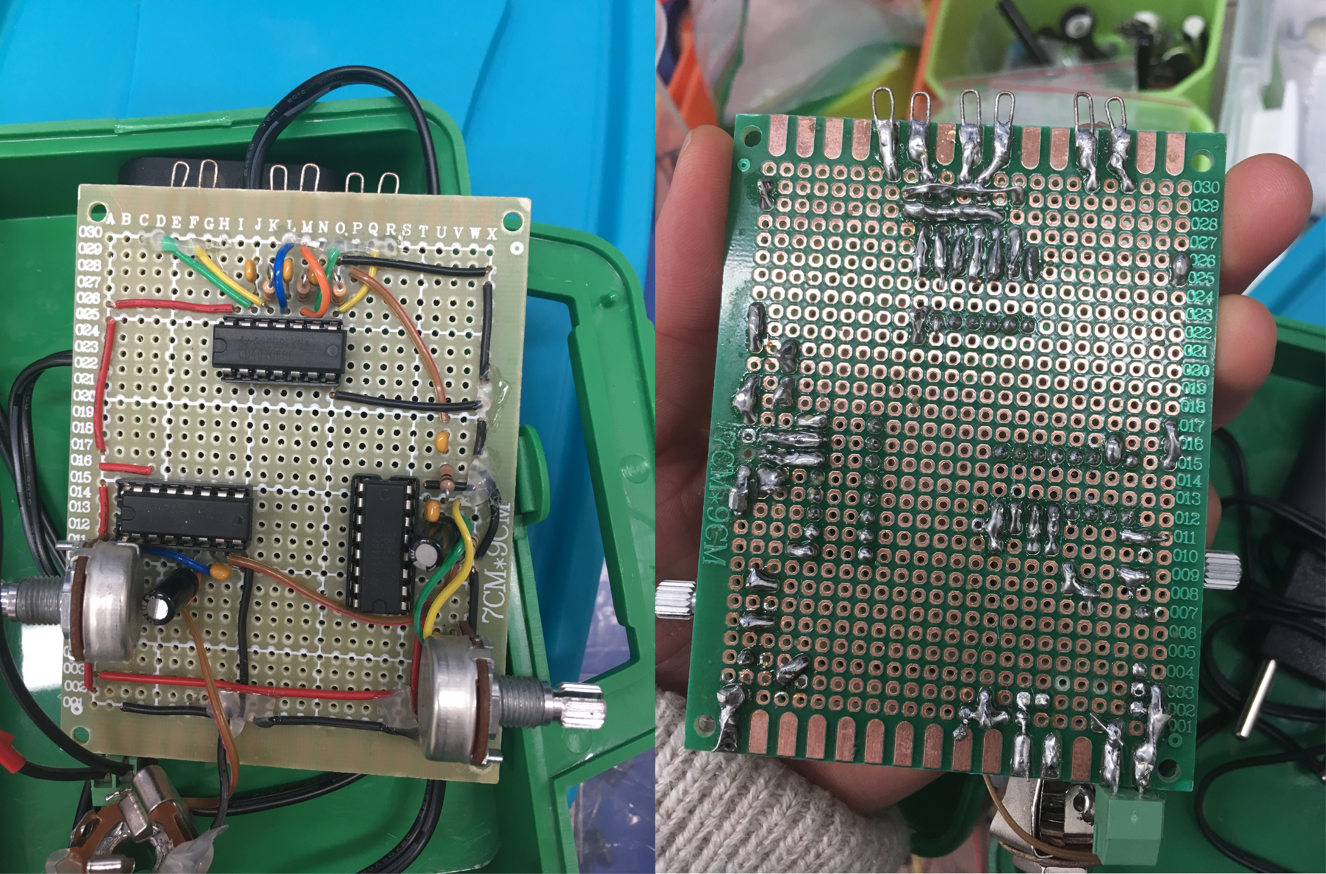 circuit with cd40106, cd4093, and cd4049